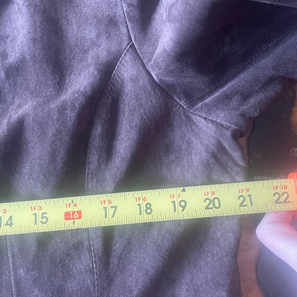 Vintage 90s Y2K Style & Co Long Suede Leather Jacket Coat Size XL  Brown - Picture 9 of 12